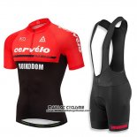 2018 Maillot Ciclismo Cervelo Rouge et Noir Manches Courtes et Cuissard