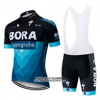 2019 Maillot Ciclismo Bora Noir Bleu Manches Courtes et Cuissard