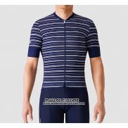 2019 Maillot Ciclismo La Passione Stripe Bleu Manches Courtes et Cuissard