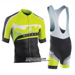 2019 Maillot Ciclismo Northwave Vert Argent Noir Manches Courtes et Cuissard