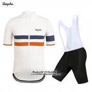 2019 Maillot Ciclismo Rapha Blanc Orange Manches Courtes et Cuissard