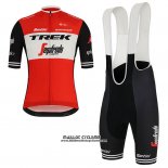 2019 Maillot Ciclismo Trek Segafredo Rouge Blanc Manches Courtes et Cuissard