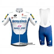 2020 Maillot Ciclismo Deceuninck Quick Step Blanc Bleu Manches Courtes et Cuissard