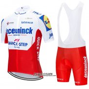 2020 Maillot Ciclismo Deceuninck Quick Step Blanc Rouge Manches Courtes et Cuissard