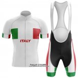 2020 Maillot Ciclismo Italie Blanc Manches Courtes et Cuissard