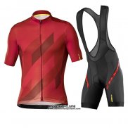 2020 Maillot Ciclismo Mavic Noir Rouge Manches Courtes et Cuissard