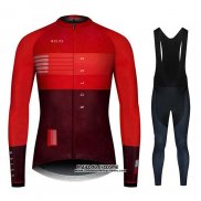 2020 Maillot Ciclismo NDLSS Fonce Rouge Manches Longues et Cuissard