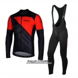 2020 Maillot Ciclismo Nalini Rouge Noir Manches Longues et Cuissard