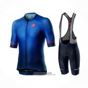 2021 Maillot Cyclisme Castelli Profond Noir Bleu Manches Courtes et Cuissard