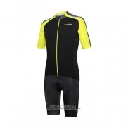 2021 Maillot Cyclisme RH+ Gris Jaune Manches Courtes et Cuissard