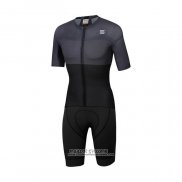 2021 Maillot Cyclisme Sportful Noir Gris Manches Courtes et Cuissard