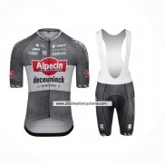 2024 Maillot Cyclisme Alpecin Deceuninck Gris Manches Courtes Et Cuissard