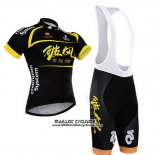 Maillot Ciclismo To The Fore Noir et Jaune Manches Courtes et Cuissard