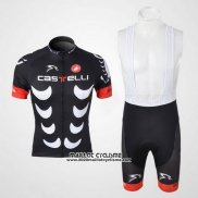 2010 Maillot Ciclismo Castelli Noir et Blanc Manches Courtes et Cuissard