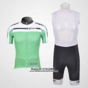 2011 Maillot Ciclismo Giordana Blanc et Vert Manches Courtes et Cuissard