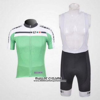 2011 Maillot Ciclismo Giordana Blanc et Vert Manches Courtes et Cuissard