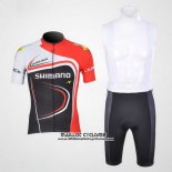 2011 Maillot Ciclismo Shimano Rouge et Noir Manches Courtes et Cuissard