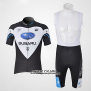 2011 Maillot Ciclismo Subaru Noir et Blanc Manches Courtes et Cuissard