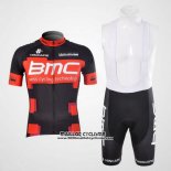 2012 Maillot Ciclismo BMC Noir et Rouge Manches Courtes et Cuissard