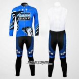 2012 Maillot Ciclismo Saxo Bank Bleu et Noir Manches Longues et Cuissard