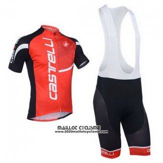 2013 Maillot Ciclismo Castelli Noir et Rouge Manches Courtes et Cuissard