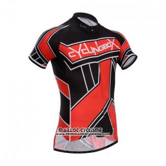 2014 Maillot Ciclismo Fox Cyclingbox Rouge et Noir Manches Courtes et Cuissard