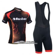 2014 Maillot Ciclismo Monton Rouge et Orange Manches Courtes et Cuissard