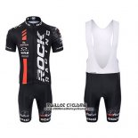 2015 Maillot Ciclismo Rock Racing Noir et Rouge Manches Courtes et Cuissard