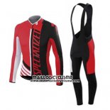 2015 Maillot Ciclismo Specialized Noir et Brillant Rouge Manches Longues et Cuissard