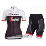 2016 Maillot Ciclismo Femme Trek Noir et Rouge Manches Courtes et Cuissard