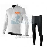 2016 Maillot Ciclismo KTM Blanc Manches Longues et Cuissard