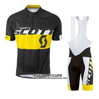 2016 Maillot Ciclismo Scott Jaune Manches Courtes et Cuissard