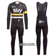 2016 Maillot Ciclismo Sky Jaune Manches Longues et Cuissard