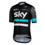 2016 Maillot Ciclismo Sky Noir et Bleu Manches Courtes et Cuissard