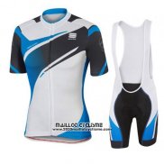 2016 Maillot Ciclismo Sportful Blanc et Bleu Manches Courtes et Cuissard