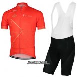 2017 Maillot Ciclismo Abu Dhabi Tour Orange Manches Courtes et Cuissard