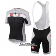 2017 Maillot Ciclismo Castelli 3t Gris et Noir Manches Courtes et Cuissard