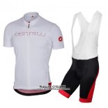 2017 Maillot Ciclismo Castelli Blanc Manches Courtes et Cuissard