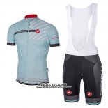 2017 Maillot Ciclismo Castelli Bleu Clair Manches Courtes et Cuissard