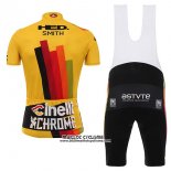 2017 Maillot Ciclismo Cinelli Chrome Jaune Manches Courtes et Cuissard 2018