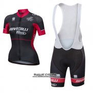 2017 Maillot Ciclismo Femme Nove Colli Noir et Rouge Manches Courtes et Cuissard