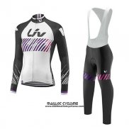 2017 Maillot Ciclismo Liv Blanc Manches Longues et Cuissard