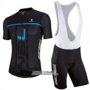 2017 Maillot Ciclismo Nalini Speed Noir et Bleu Manches Courtes et Cuissard