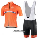 2017 Maillot Ciclismo Pays Bas Orange Manches Courtes et Cuissard