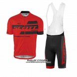 2017 Maillot Ciclismo Scott Rouge et Noir Manches Courtes et Cuissard