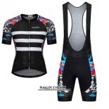 2017 Maillot Ciclismo Ykywbike Aa12 Adh12 Noir et Blanc Manches Courtes et Cuissard