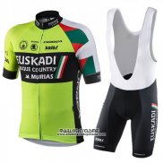 2018 Maillot Ciclismo Euskadi Murias Vert Noir Manches Courtes et Cuissard