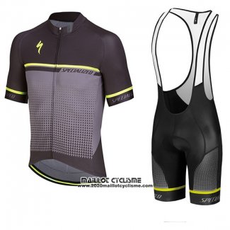 2018 Maillot Ciclismo Specialized Noir Gris Jaune Manches Courtes et Cuissard(1)