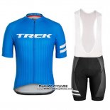 2018 Maillot Ciclismo Trek Bontrager Bleu Manches Courtes et Cuissard