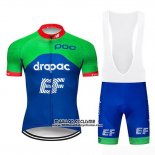 2019 Maillot Ciclismo Ef Education First Vert Bleu Manches Courtes et Cuissard